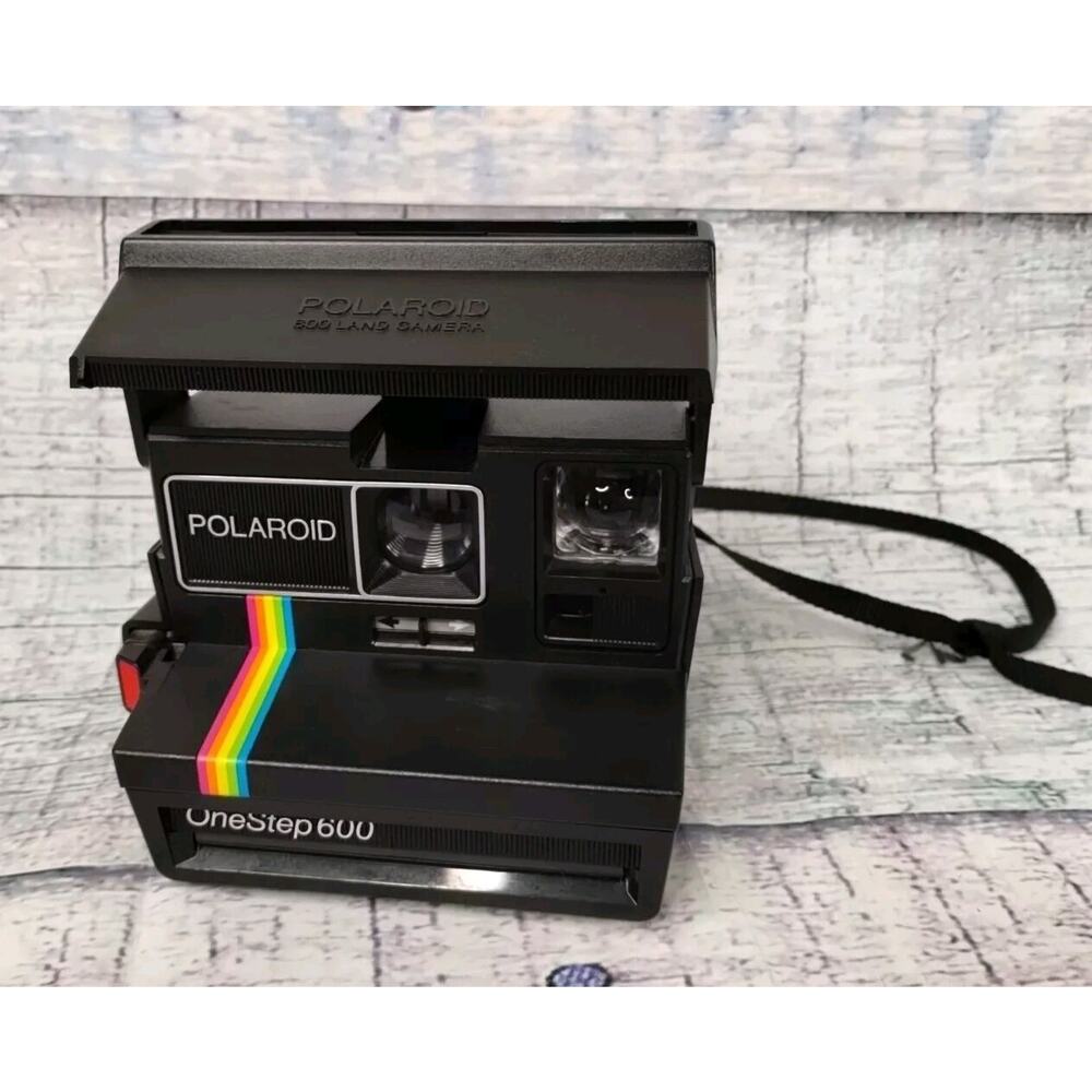 Polaroid One Step 600 Instant Film Land Camera Motor Untested RAINBOW STRIPE VTG